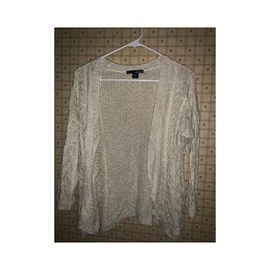 Basic Editions Sweaters - Cream Open Front Cardigan Basic Editions Sweaters - Cream Open Front Cardigan